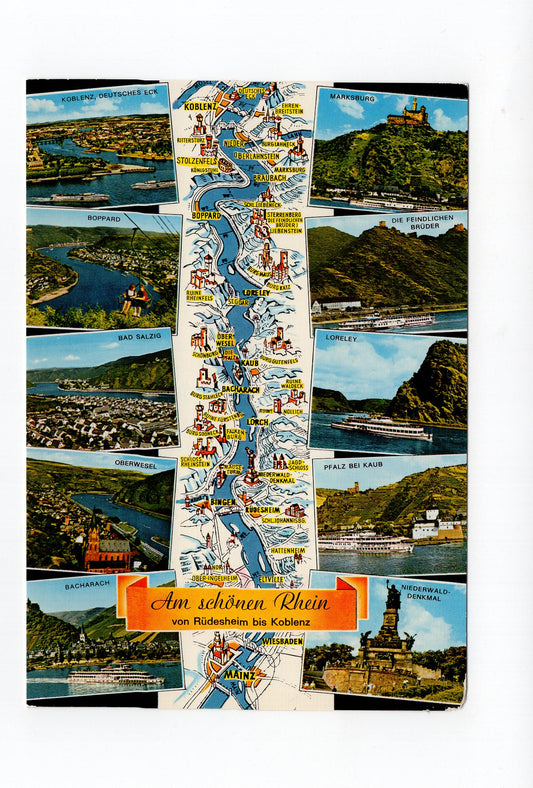 Ansichtskarte Am schönen Rhein von Rüdesheim bis Koblenz