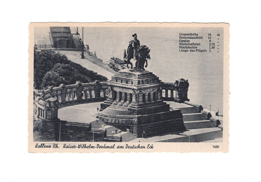 Ansichtskarte Koblenz am Rhein / Kaiser-Wilhelm-Denkmal am Deutschen Eck