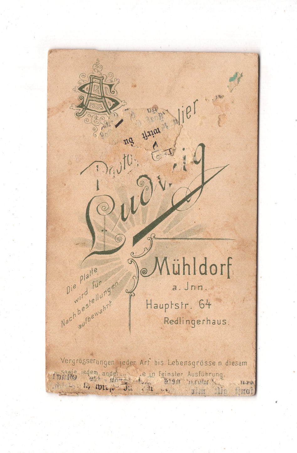Fotografie Feine Dame - Mühldorf am Inn 1890er / CDV L1-24