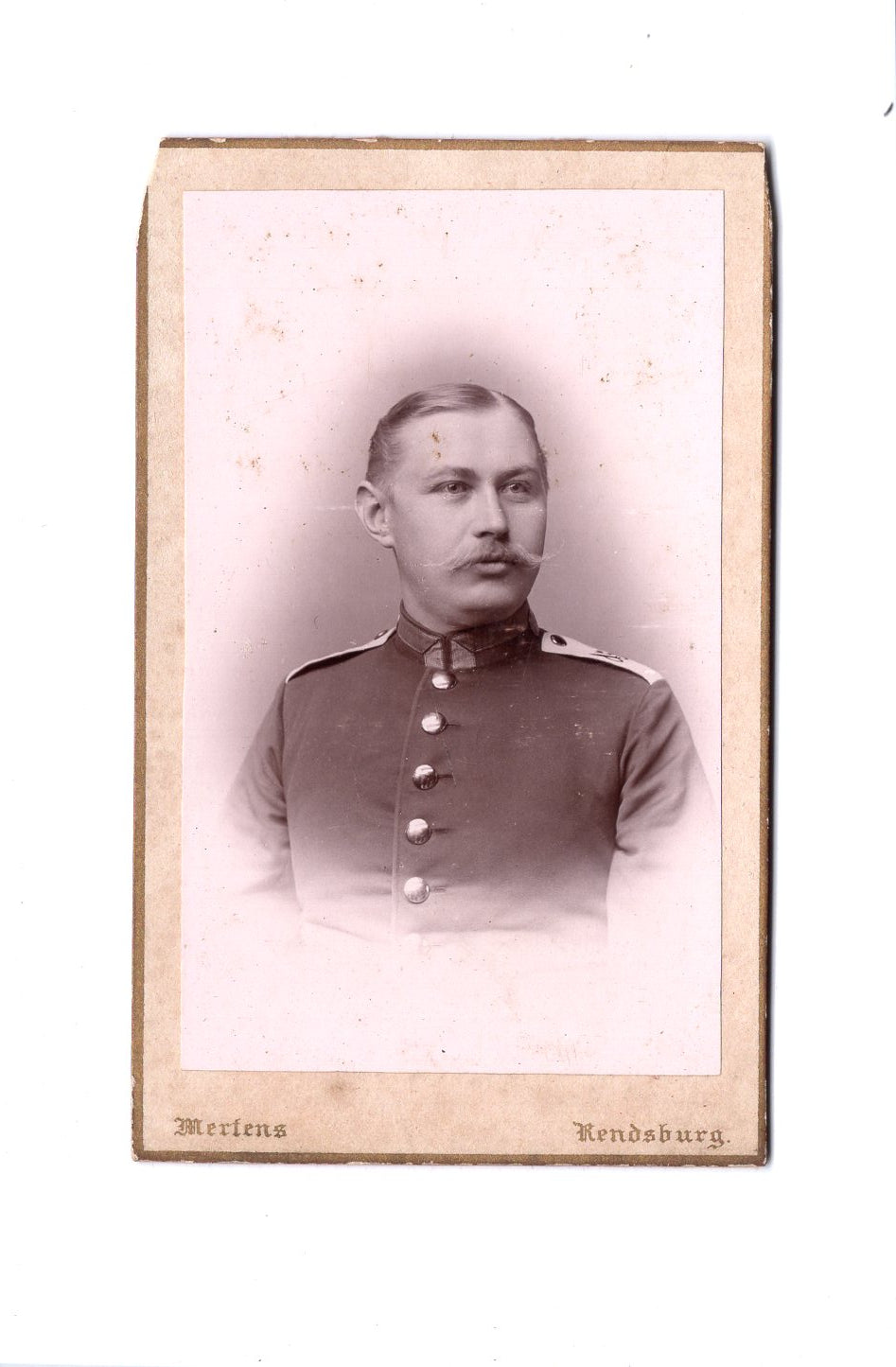 Fotografie Soldat / Soldatenportrait - Rendsburg 1880er