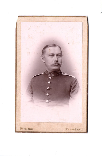 Fotografie Soldat / Soldatenportrait - Rendsburg 1880er