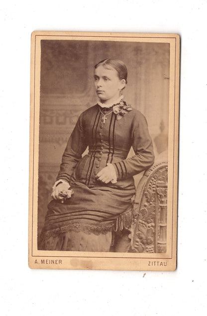 Fotografie Feine Dame - Zittau um 1880 / CDV L1-24