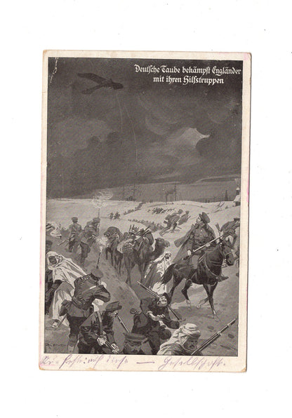 Ansichtskarte / Feldpost / Deutsche Taube bekämpft Engländer - Wildpoldsried 1915