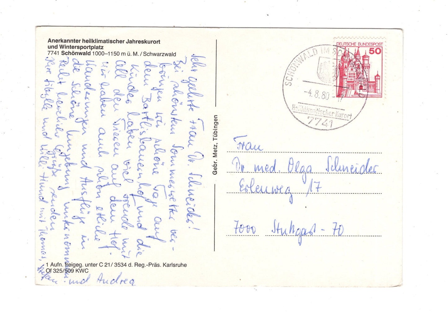 Ansichtskarte Schönwald / Schwarzwald / K1-58