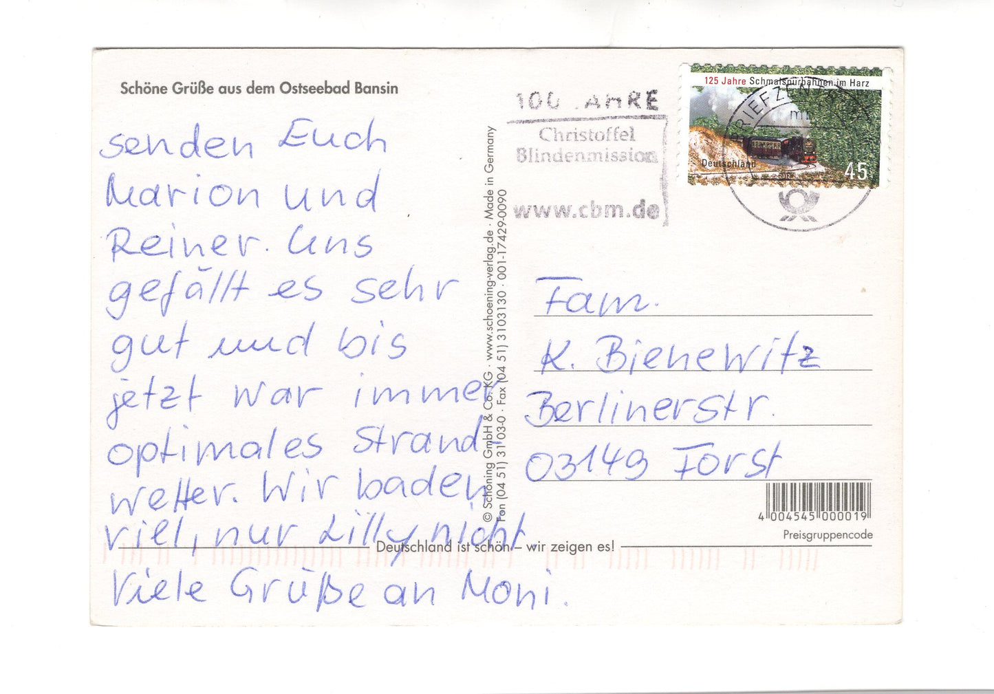 Ansichtskarte Insel Usedom / Kaiserbad Bansin