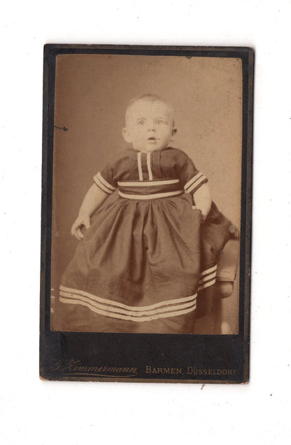 Fotografie Schönes Kinderbild / Baby - Barmen / Düsseldorf um 1880 / CDV N1-09