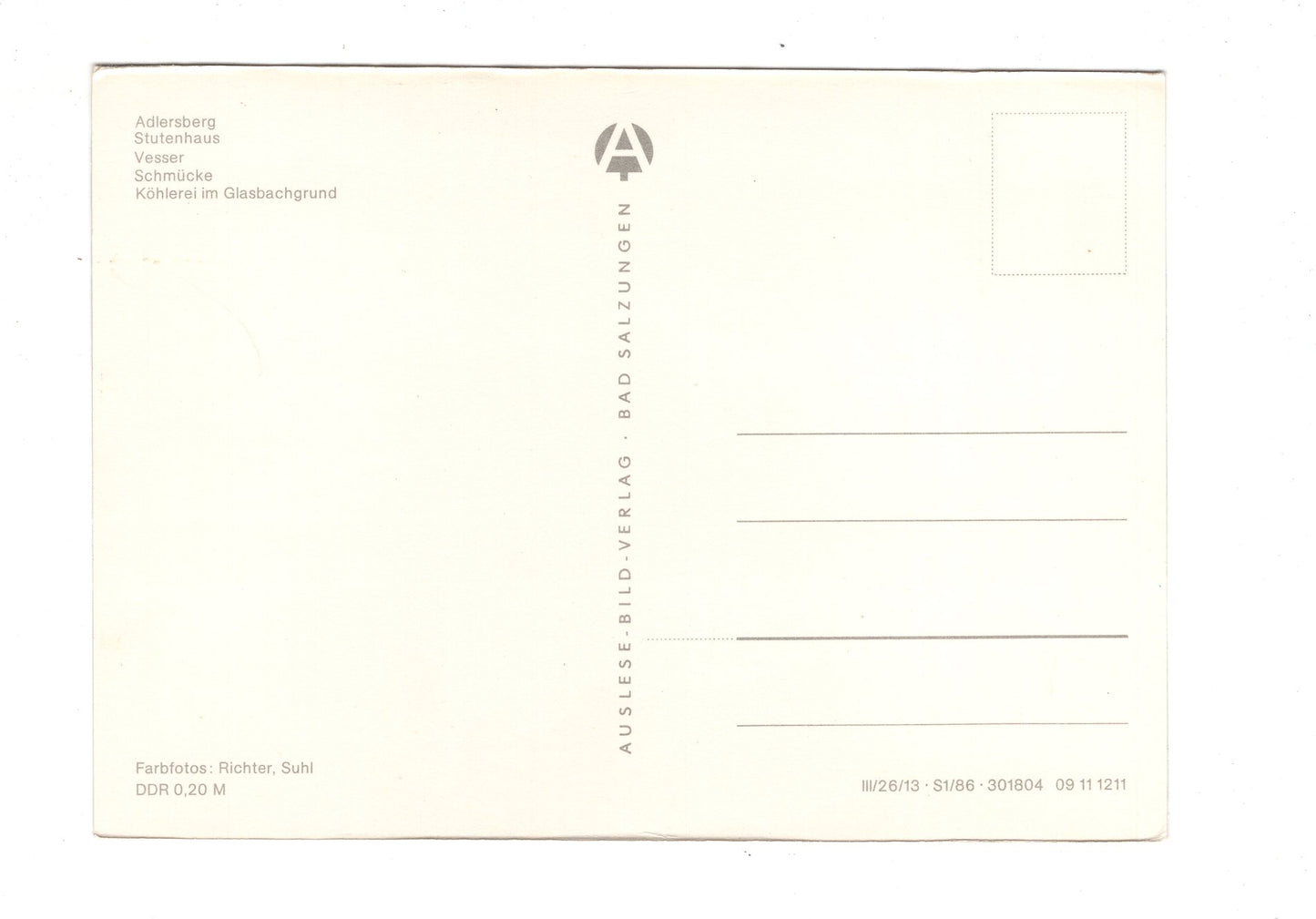 Ansichtskarte Wanderziele rund um Schmiedefeld / I1-51