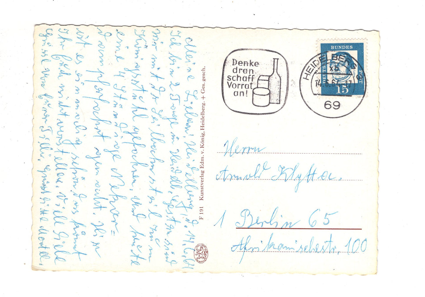 Ansichtskarte Ich hab mein Herz in Heidelberg verloren / I1-68