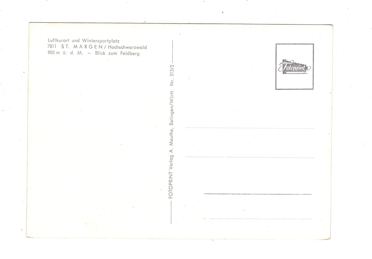 Ansichtskarte St. Märgen / Hochschwarzwald / Blick zum Feldberg / K1-58