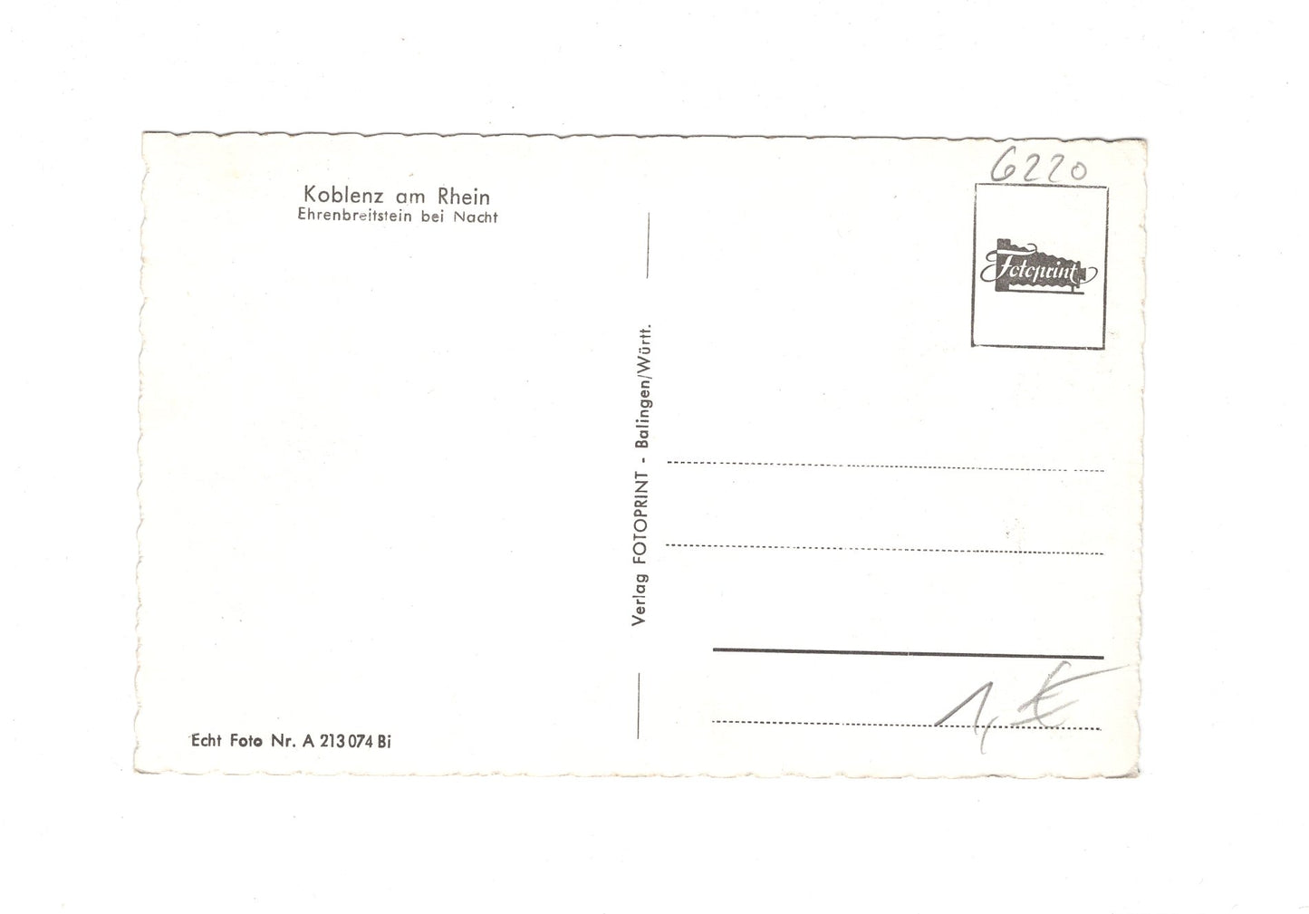 Ansichtskarte Koblenz am Rhein / Ehrenbreitstein bei Nacht