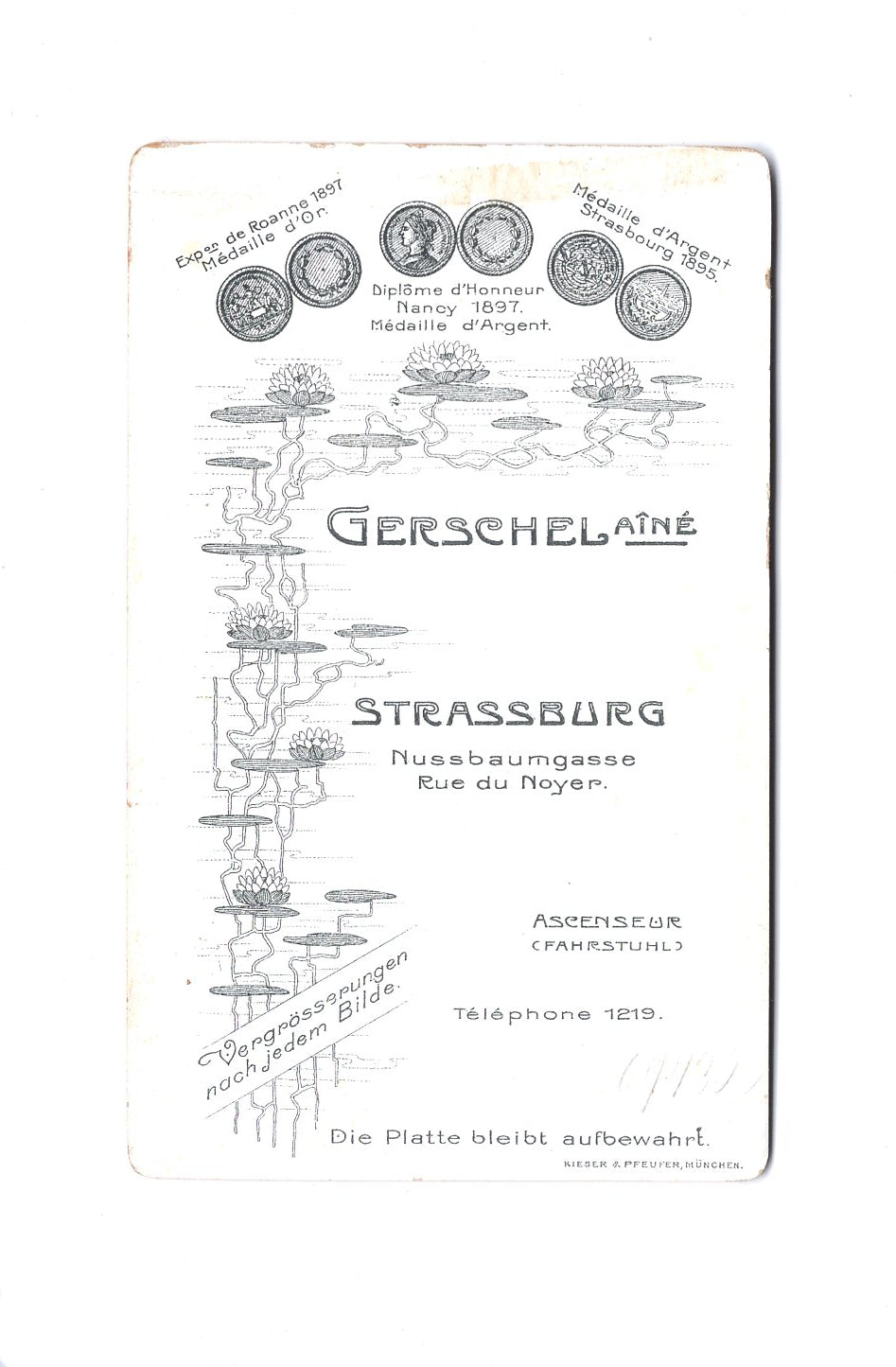 Fotografie Damenportrait - Strasbourg Straßburg 1890er