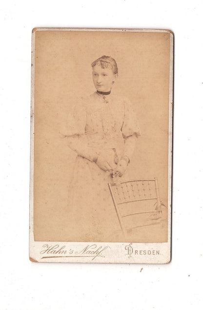 Fotografie Feine Dame - Dresden 1880er / CDV L1-24