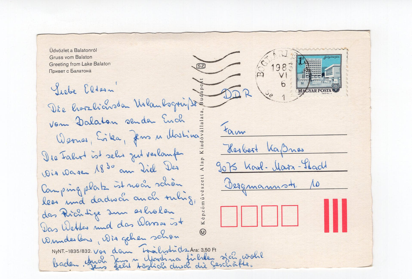 Ansichtskarte Balaton / Plattensee / Ungarn