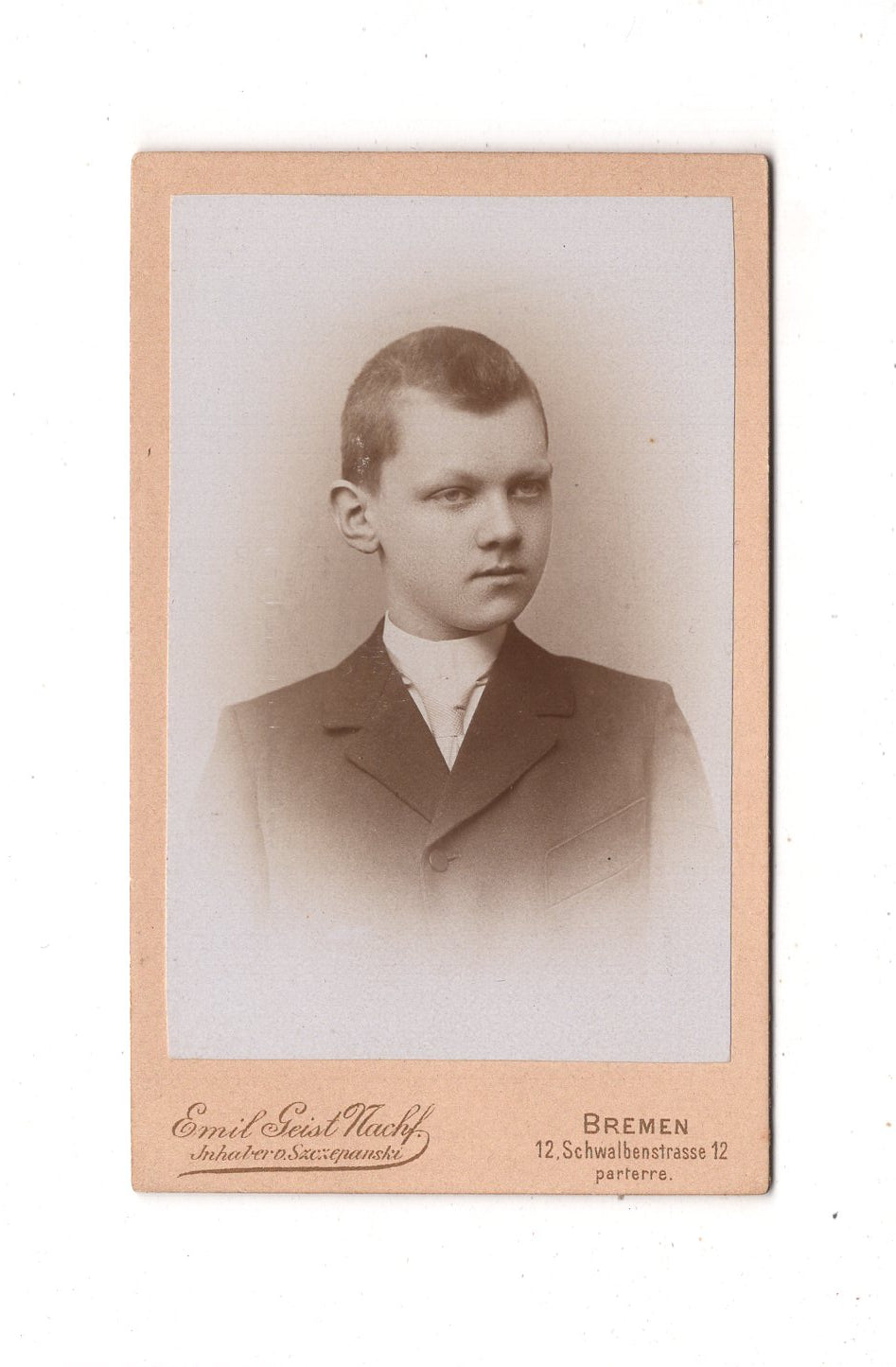 Fotografie Feiner Junge - Bremen um 1890 / CDV M1-26