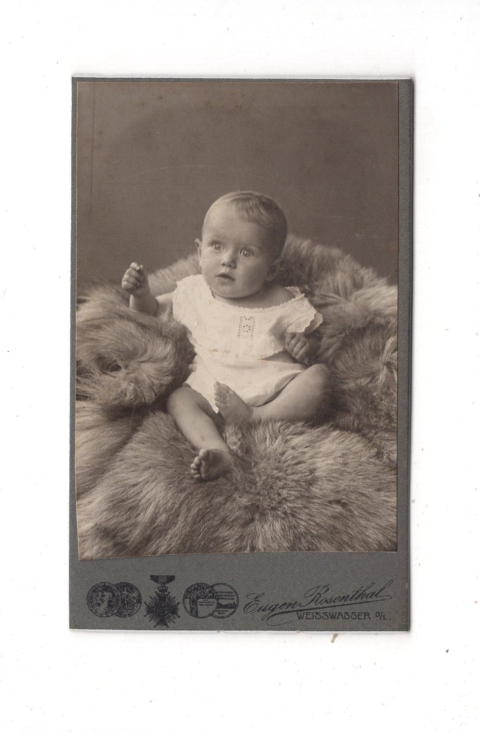 Fotografie Schönes Kinderbild / Baby - Weißwasser 1900er / CDV N1-09