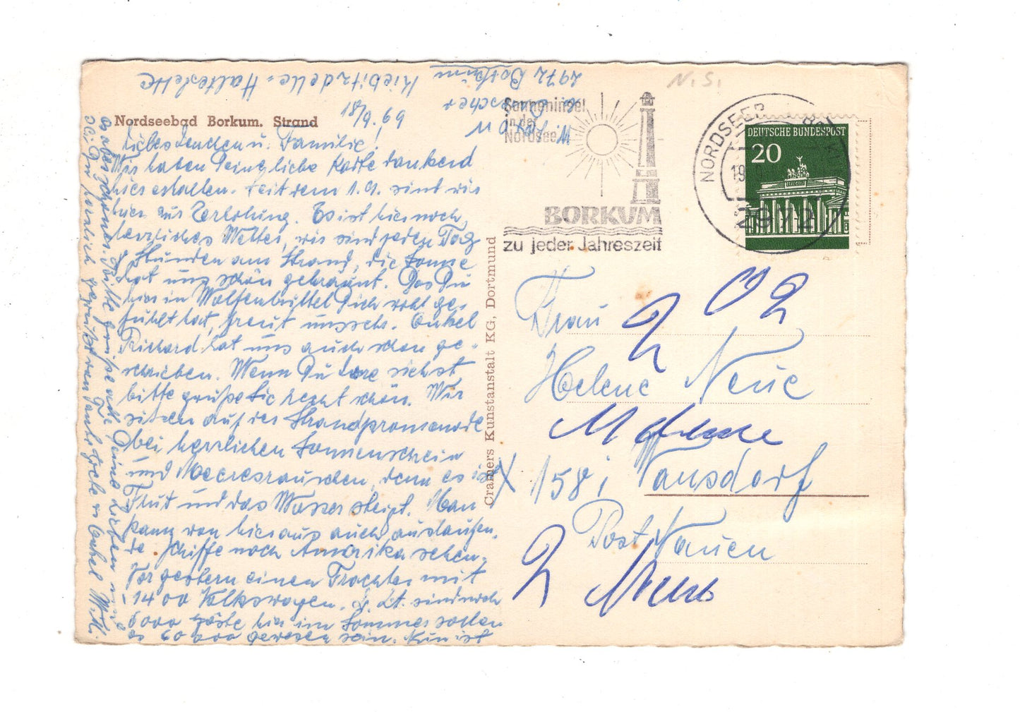 Ansichtskarte Nordseebad Borkum / Strand / J1-66