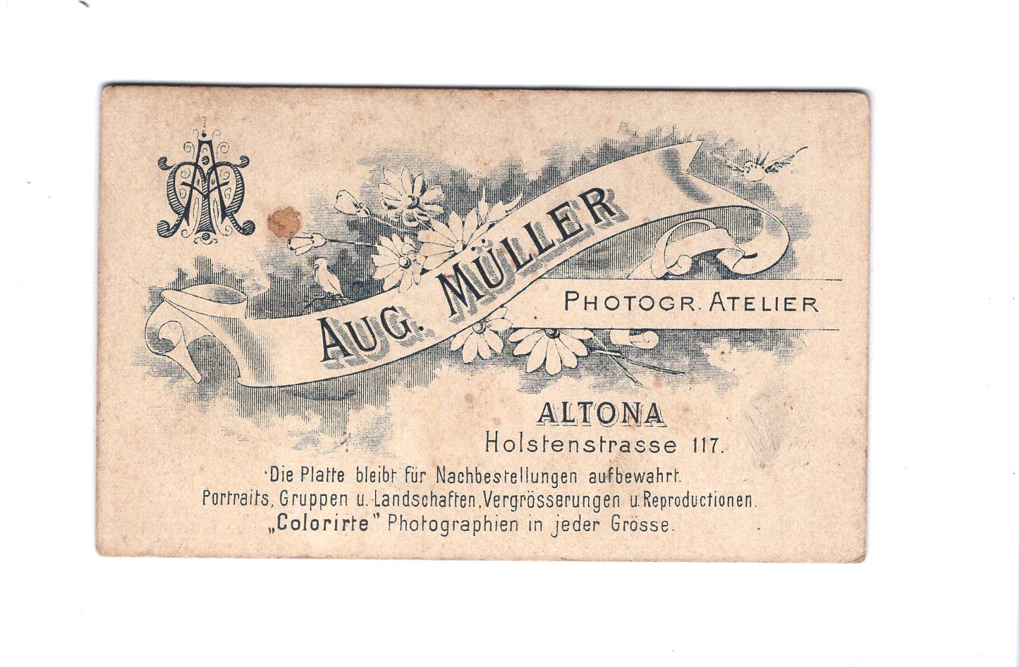 Fotografie Soldat / Soldatenportrait - Hamburg-Altona 1890er