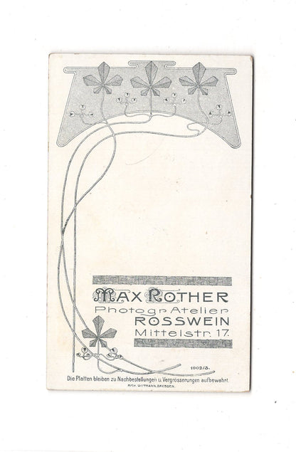 Fotografie Herrenportrait - Roßwein 1902-03 / CDV C1-21