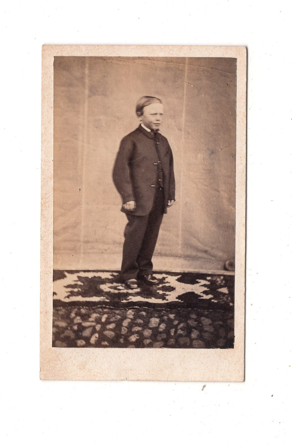 Fotografie Feiner Junge / benannt - unbekannter Ort 1860er / CDV M1-26