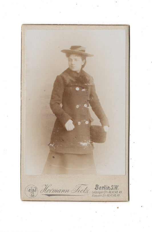 Fotografie Feine Dame mit Widmung - Berlin 1902