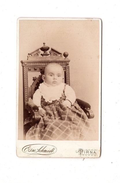 Fotografie Schönes Kinderbild / Baby - Pirna um 1890 / CDV N1-09