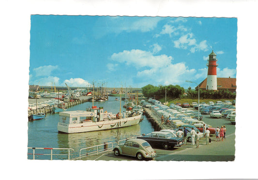 Ansichtskarte Nordseeheilbad Büsum / Alter Hafen mit Leuchtturm