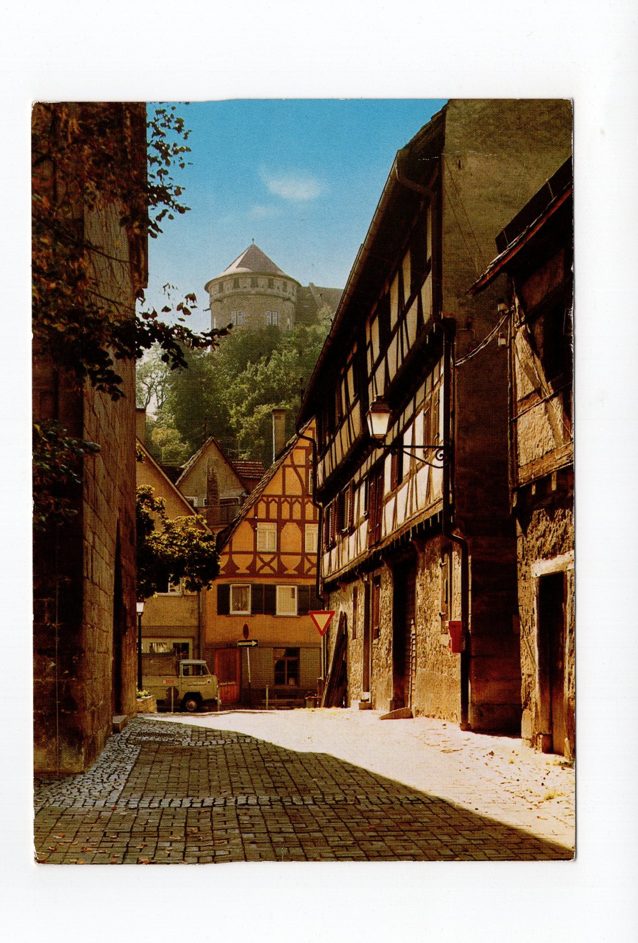 Ansichtskarte Tübingen / Bei der Jakobuskirche mit Blick auf das Schloss