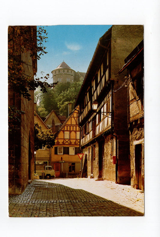 Ansichtskarte Tübingen / Bei der Jakobuskirche mit Blick auf das Schloss