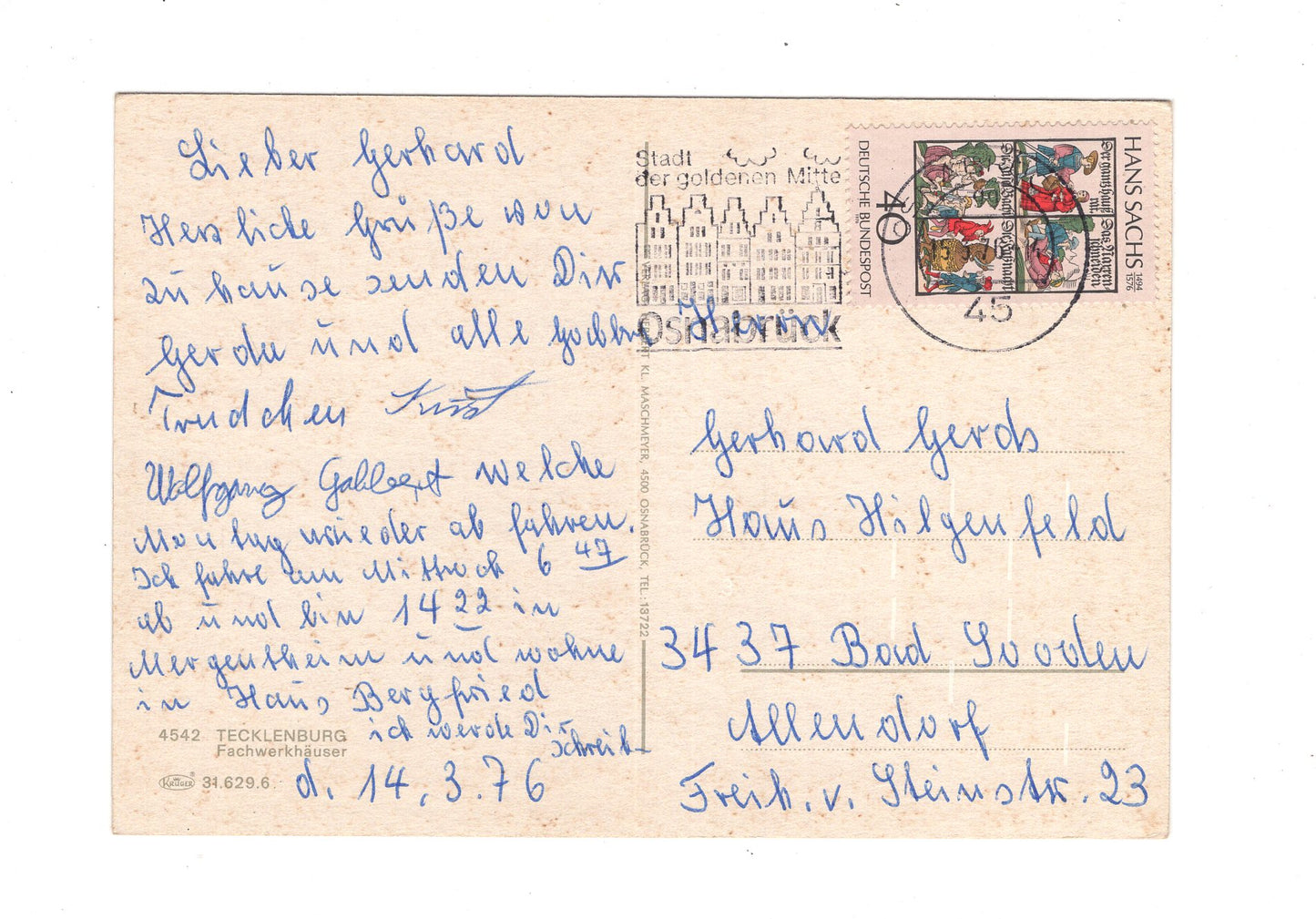 Ansichtskarte Tecklenburg / Fachwerkhäuser