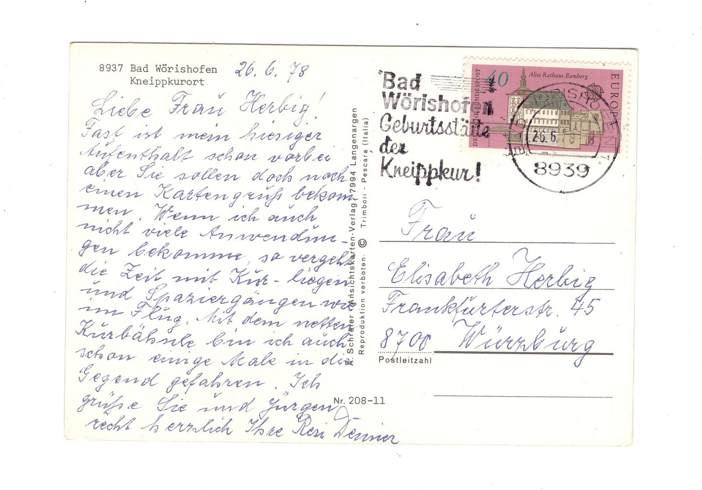 Ansichtskarte Bad Wörishofen / Kneippkurort