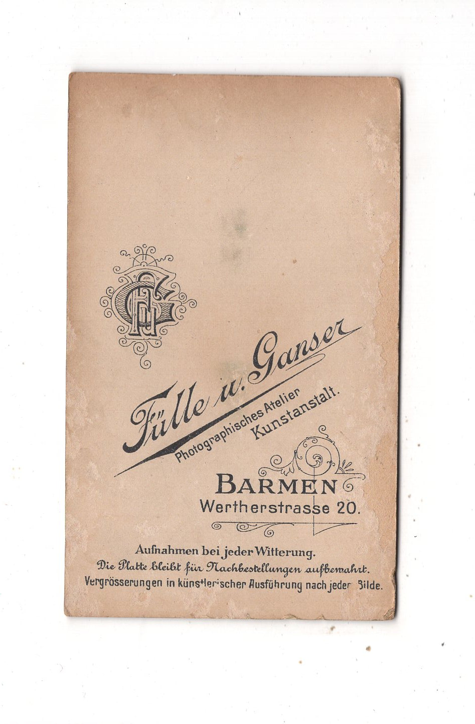 Fotografie Damenportrait - Barmen 1890er / CDV N1-13