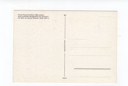 Ansichtskarte Putzer-Kreuz-Kirchlein mit Berggasthof bei Sarnthein / Südtirol / Italien