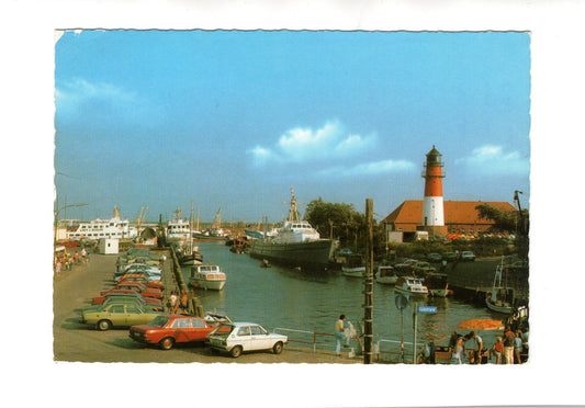 Ansichtskarte Nordseeheilbad Büsum / Alter Hafen mit Leuchtturm