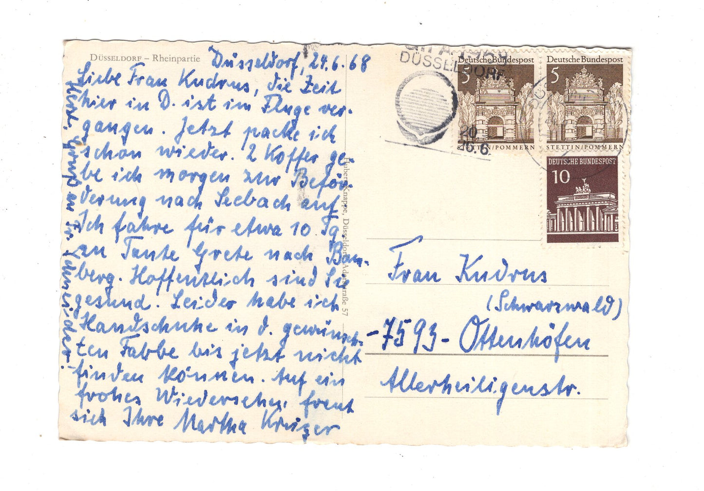 Ansichtskarte Düsseldorf am Rhein / Rheinpartie / M1-64