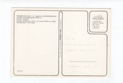 Ansichtskarte Penserjoch / Gasthof Alpenrosenhof / Sarntal / Südtirol / Italien