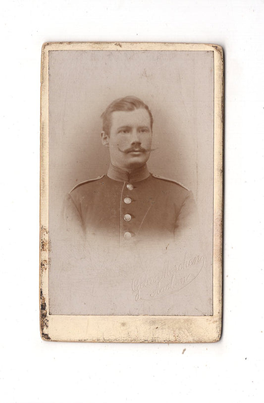 Fotografie Soldat - unbekannter Ort 1890er / CDV M1-06