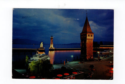 Ansichtskarte Lindau im Bodensee / Hafeneinfahrt