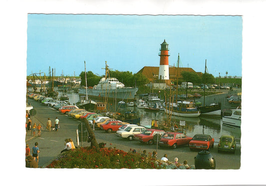 Ansichtskarte Nordseeheilbad Büsum / Alter Hafen mit Leuchtturm