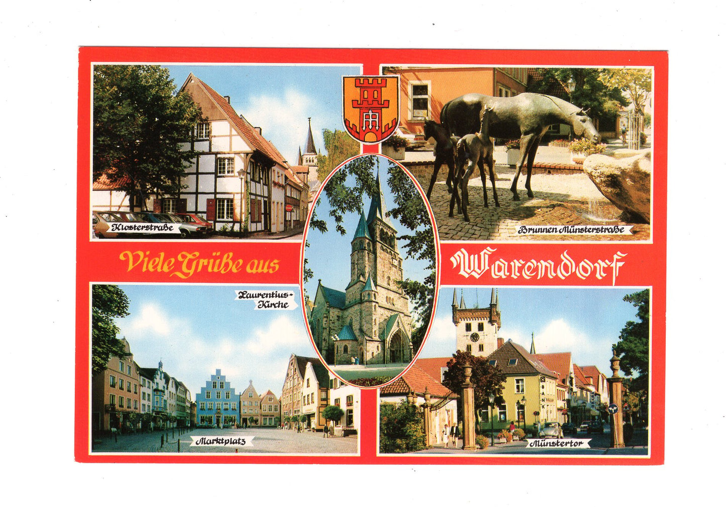 Ansichtskarte Warendorf / Klosterstraße / Marktplatz +++