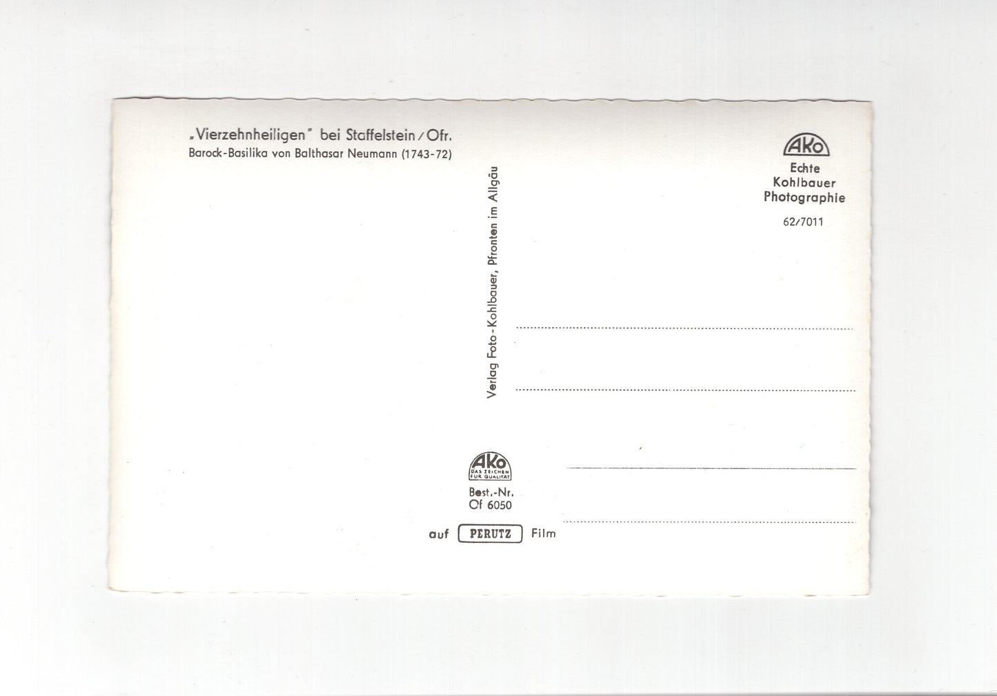 Ansichtskarte Wallfahrtskirche Vierzehnheiligen / Oberfranken