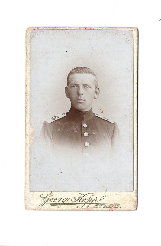 Fotografie Soldat / Soldatenportrait Regiment 75 - Stade 1890er