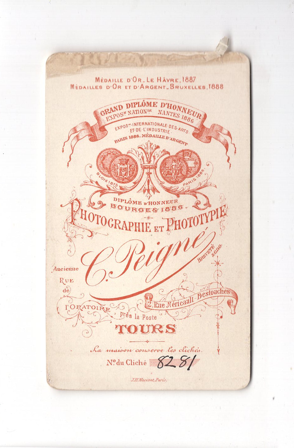 Fotografie Damenportrait - Tours um 1890 / CDV C1-04