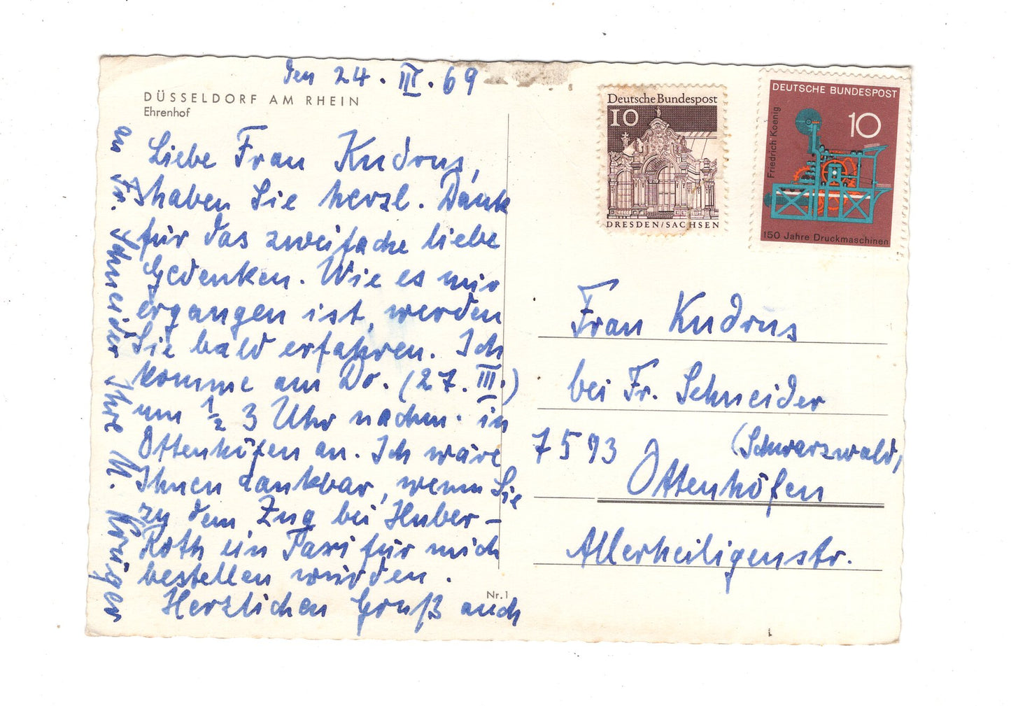 Ansichtskarte Düsseldorf am Rhein / Ehrenhof / M1-64