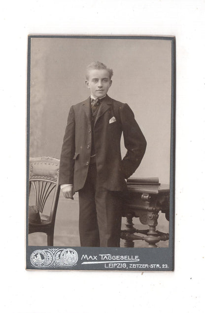 Fotografie Feiner Junge - Leipzig 1900er / CDV M1-26