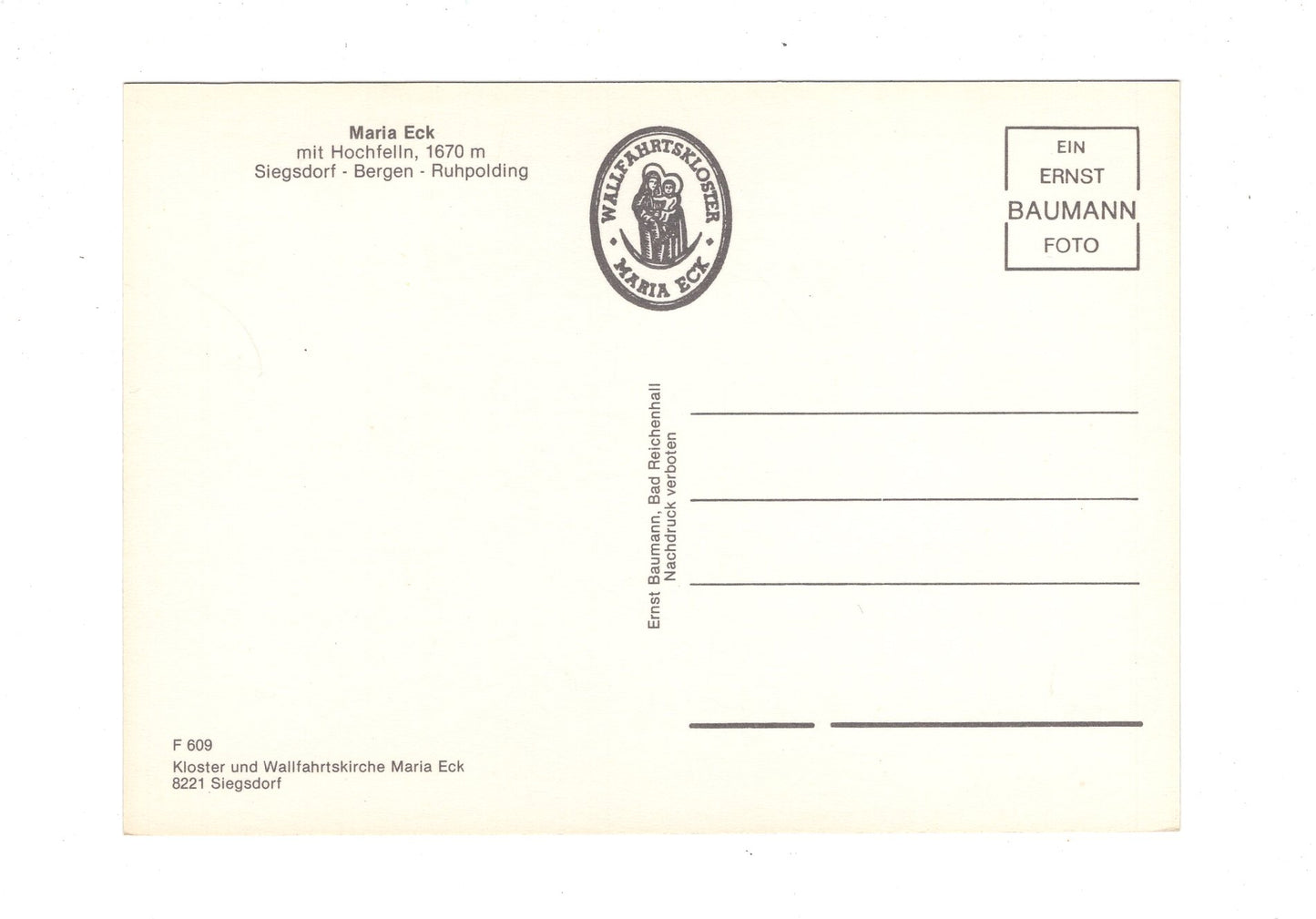 Ansichtskarte Maria Eck / Oberbayern / I1-52