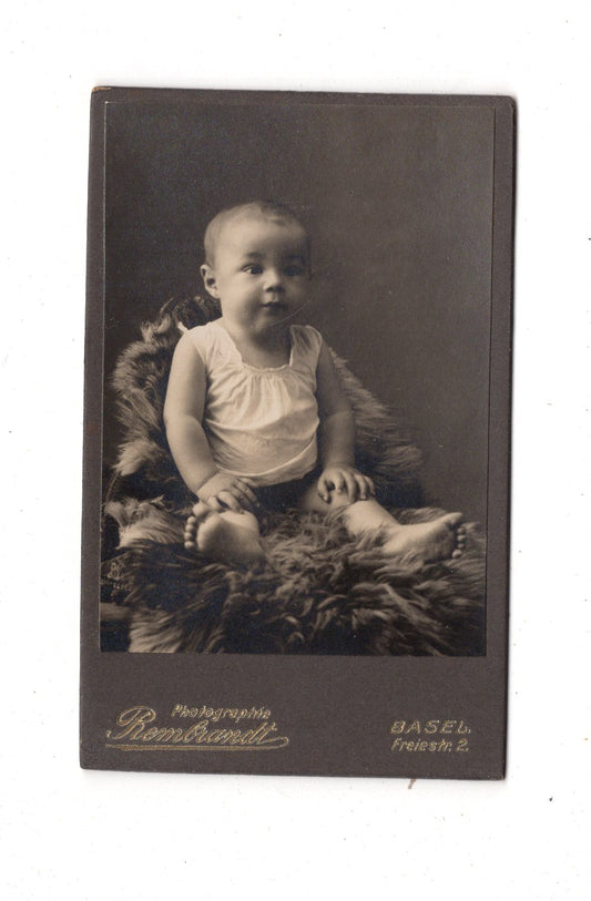 Fotografie Schönes Kinderbild / Baby - Basel 1910er / CDV N1-09