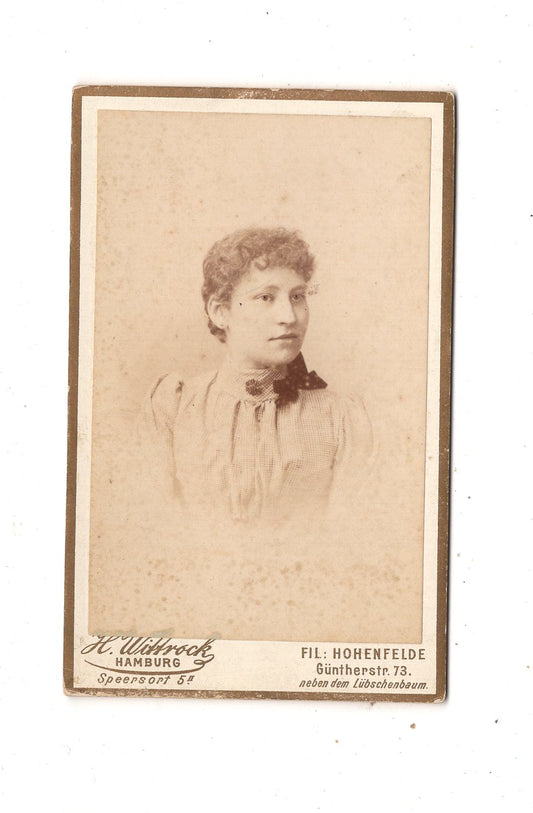Fotografie Damenportrait - Hamburg um 1890 / CDV N1-14