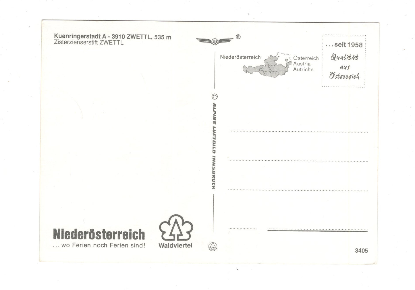 Ansichtskarte Zwettl / Stift Zwettl / Niederösterreich / Österreich