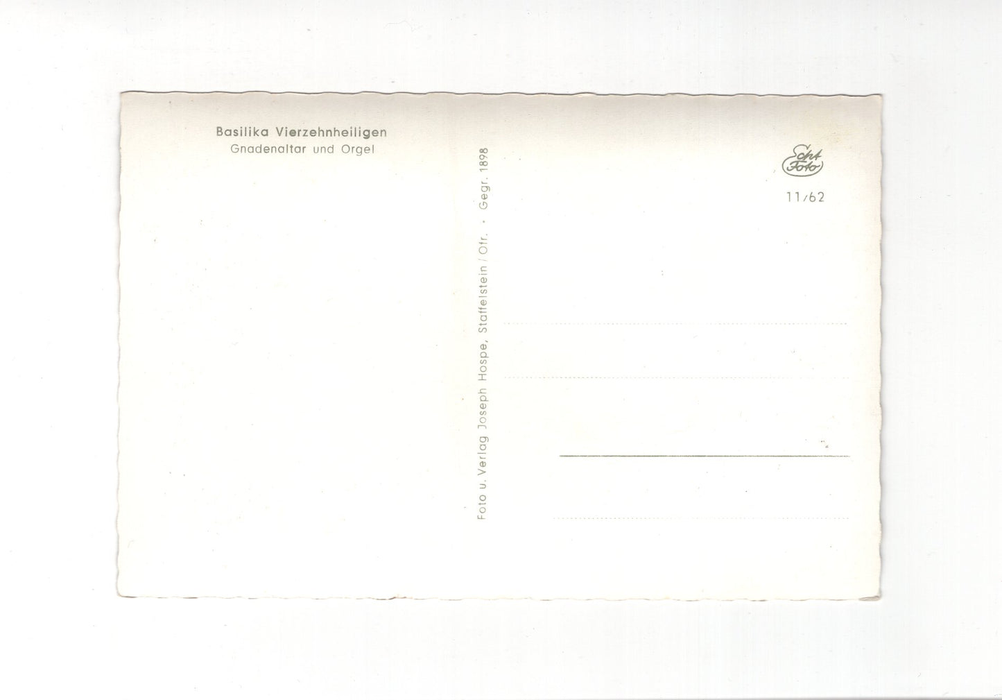 Ansichtskarte Basilika Vierzehnheiligen / Gnadenaltar und Orgel