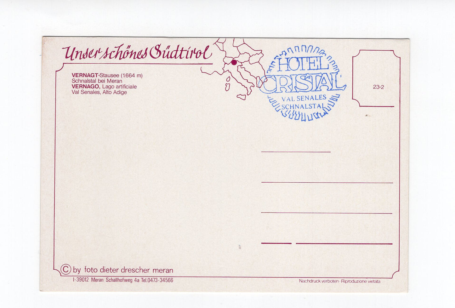 Ansichtskarte Vernagt-Stausee / Südtirol / Italien